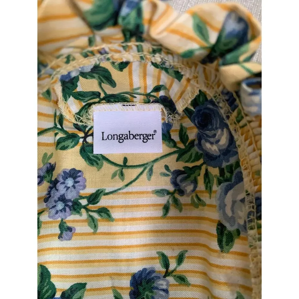 Longaberger Lavender Booking Basket Cotton Liner Rose Trellis
